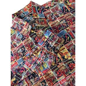 Coton Doux Men Shirt Sz 42 16 1/2 L  Romance Novel All Over Print Button